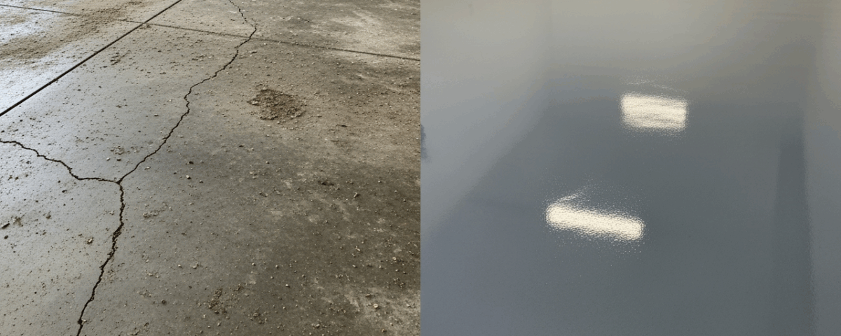 Garage Floor Epoxy Before and After